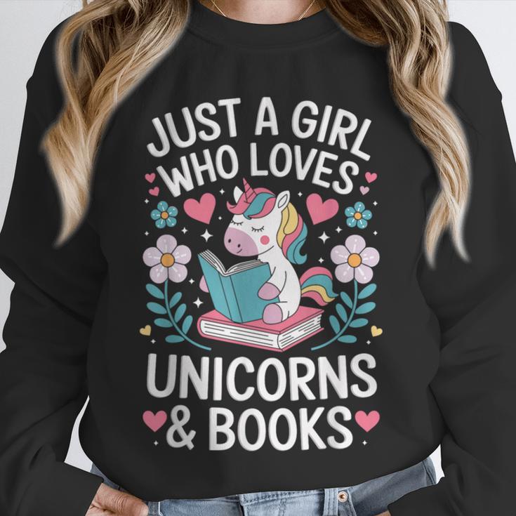 Just a Girl Who Loves Unicorns And Books Unisex Sweatshirt