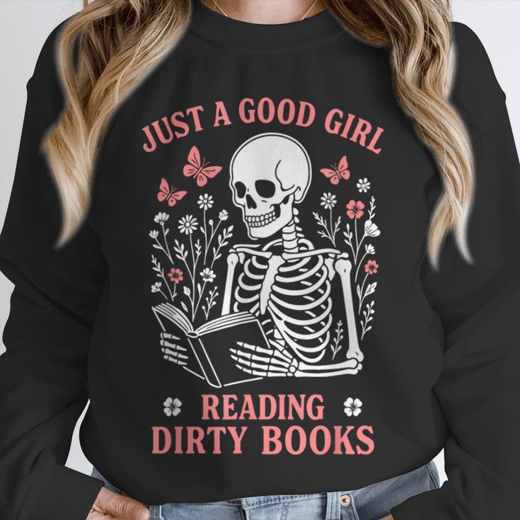 Just A Good Girl Reading Dirty Books Dark Romance Unisex Sweatshirt