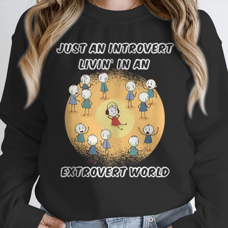 Just An Introvert Living In An Extrovert World Stickmen Unisex Sweatshirt