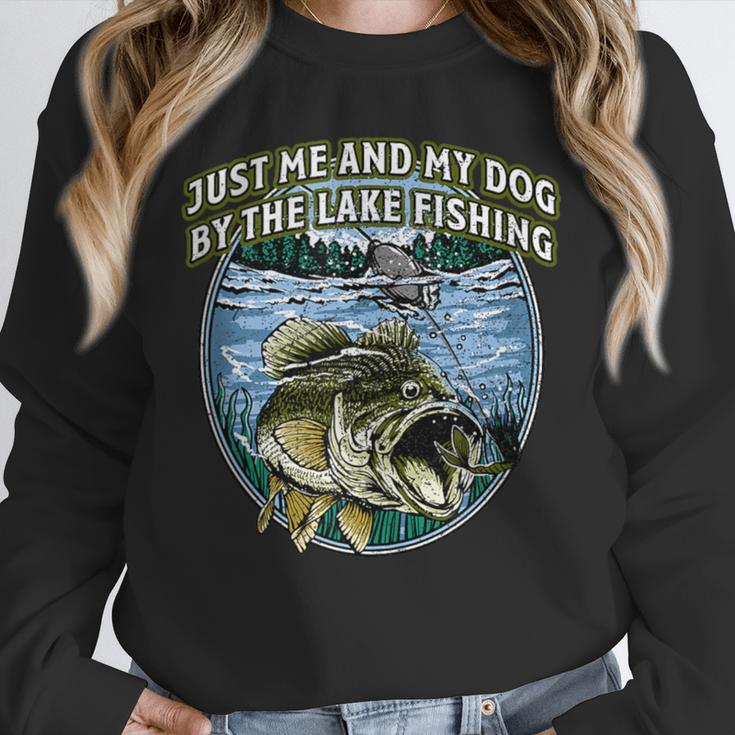 Just Let Me And My Dog By Lake Fishing Introvert Lifestyle Unisex Sweatshirt