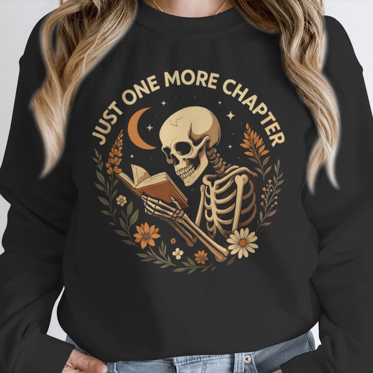 Just One More Chapter Book Lover Bookish Reading Skeleton Unisex Sweatshirt