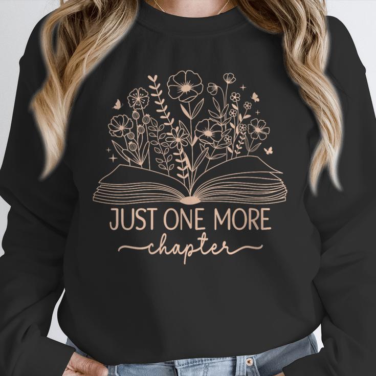 Just One More Chapter Bookish Book Reading Teal Beige Unisex Sweatshirt