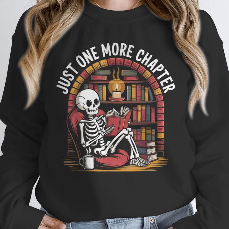 Just One More Chapter Skeleton Reading Cozy Books Unisex Sweatshirt