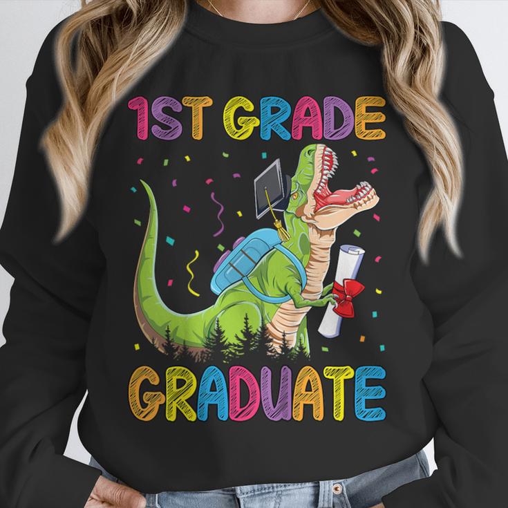 Kids 1st Grade Graduate Dinosaur Trex 1st Grade Graduation Unisex Sweatshirt