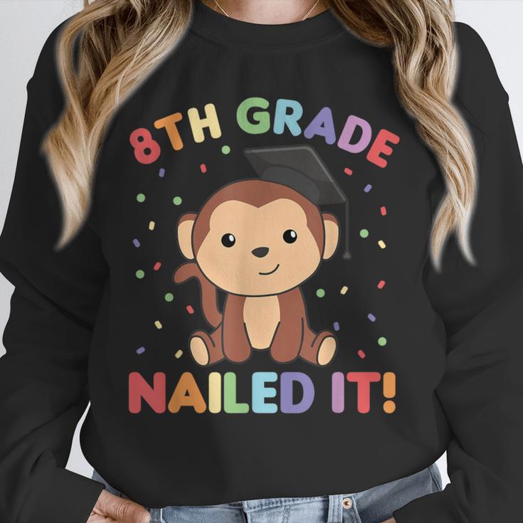Kids 8th Grade Nailed It Monkey Graduation Unisex Sweatshirt
