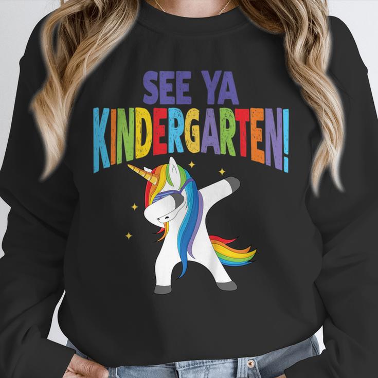 Kids Dabbing Unicorn Kindergarten Graduation See Ya Unisex Sweatshirt