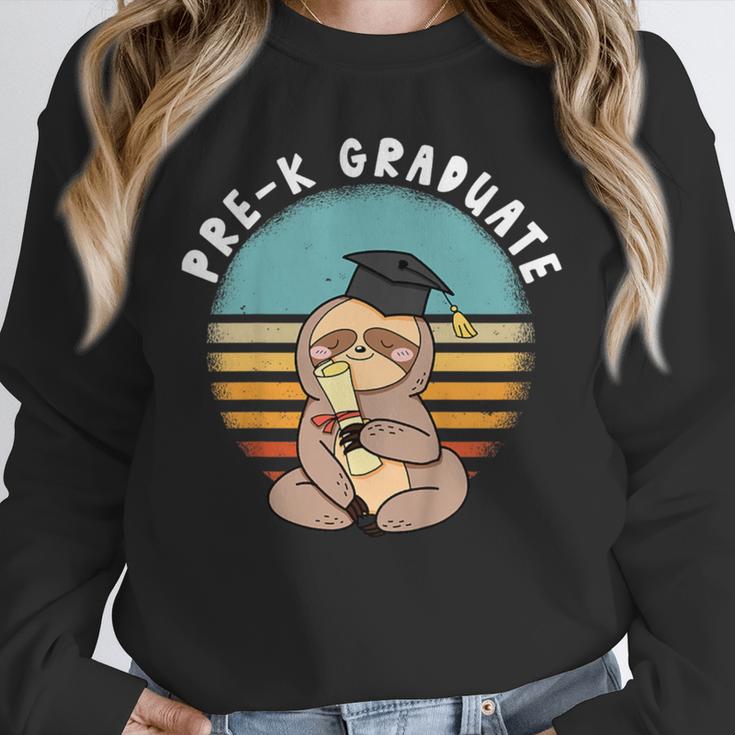 Kids Pre-K Graduate Sloth Cap And Gown Cute Preschool Graduation Unisex Sweatshirt