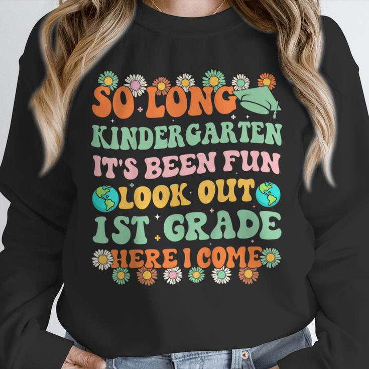 Kids So Long Kindergarten 1st Grade Here I Come Graduation Groovy Unisex Sweatshirt