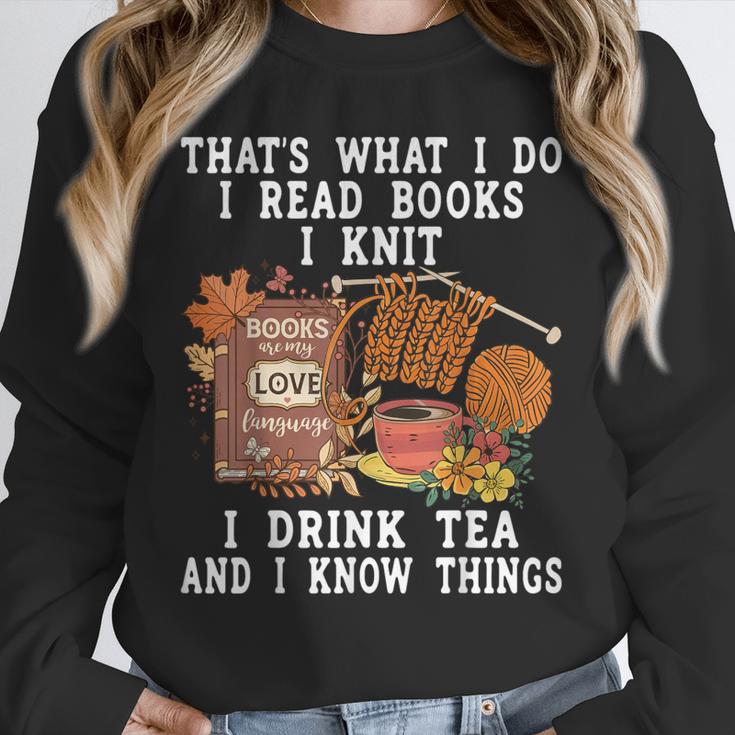 Knitting Reading Books Drinking Tea Knitter Knit Unisex Sweatshirt Knitting Reading Books Drinking Tea Knitter Knit Unisex Sweatshirt