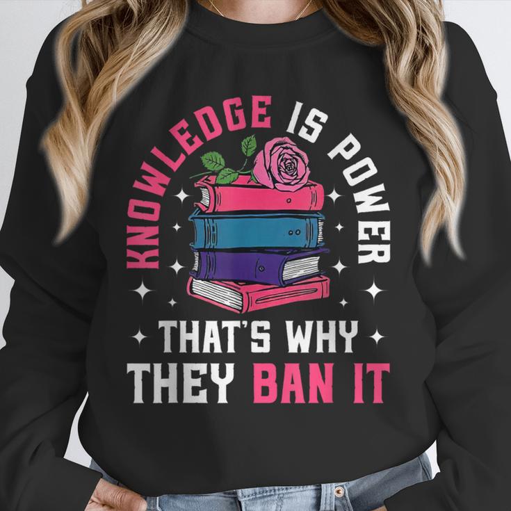 Knowledge Is Power Book Club Librarian Read Banned Books Unisex Sweatshirt