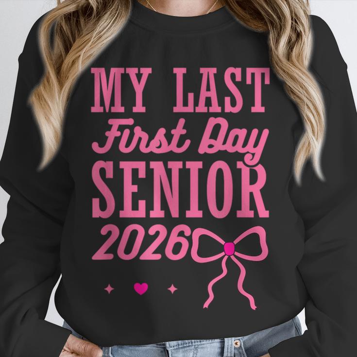 My Last First Day Senior 2026 Coquette Pink Bow Graduation Unisex Sweatshirt