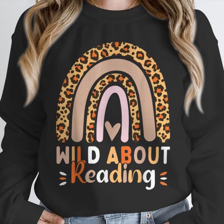 Leopard Teacher Wild About Reading Books Reader Librarian Unisex Sweatshirt