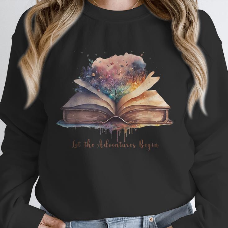 Let The Adventures Begin Book Lovers Magical Whimsical Art Unisex Sweatshirt