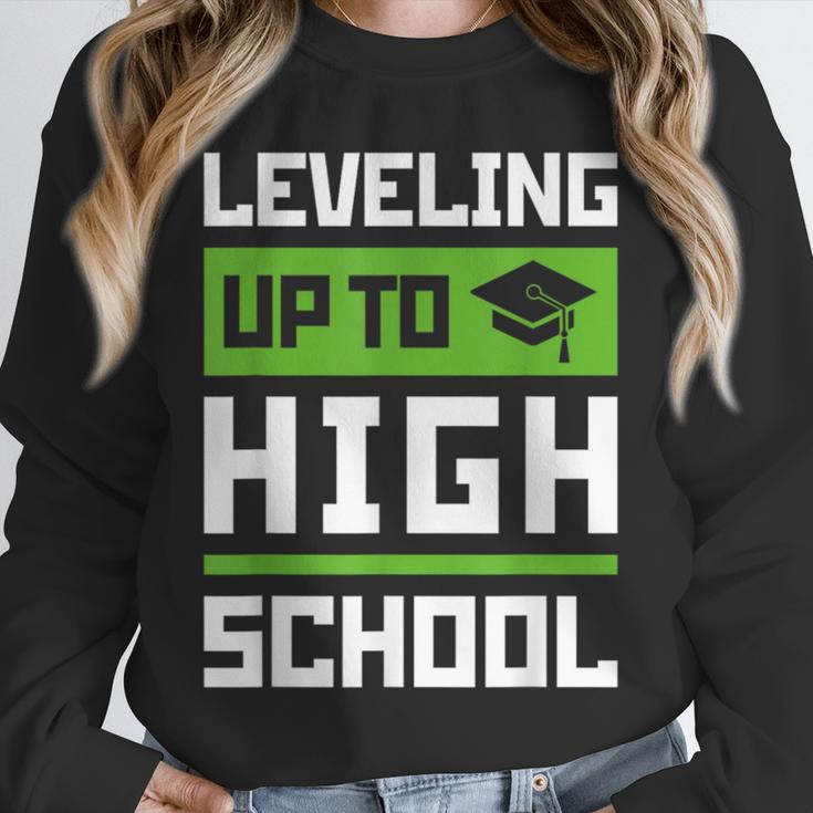 Leveling Up To High School Tee Shirt Gaming Graduation Unisex Sweatshirt