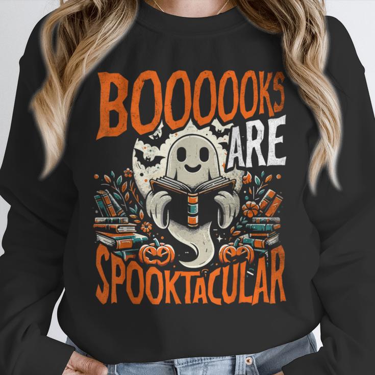 Library Halloween Book Lover Ghost With Books Unisex Sweatshirt