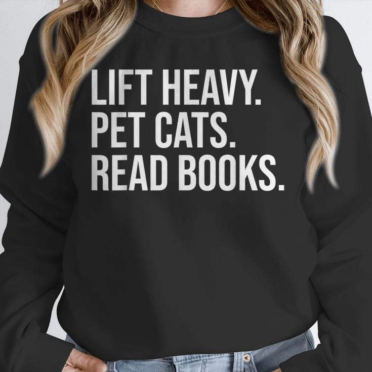 Lift Heavy Pet Cats Read Books Gym Workout Weight Lifter Unisex Sweatshirt