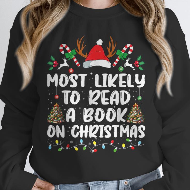 Most Likely To Read A Book On Christmas Matching Family Unisex Sweatshirt