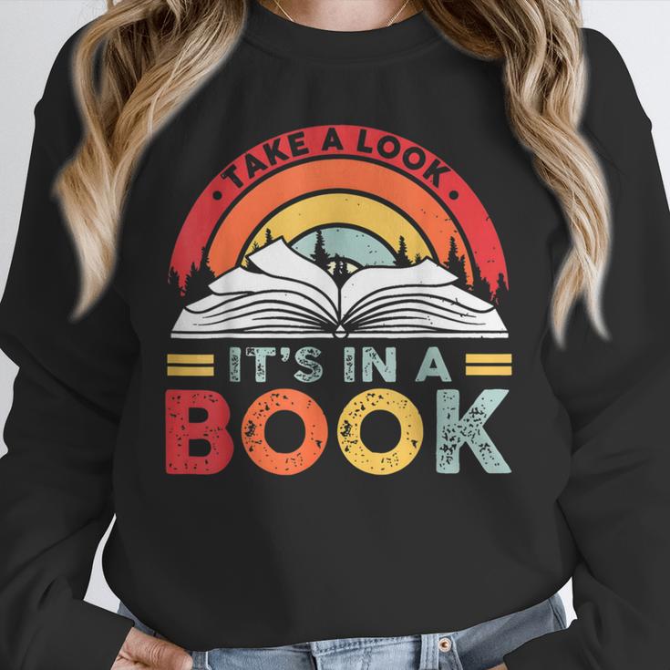 Take A Look It's In A Book Reading Book Vintage Rainbow Unisex Sweatshirt