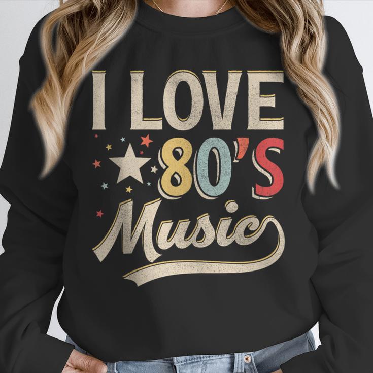 I Love 80's Music Retro Style Nostalgia Cassette 1980s Party Unisex Sweatshirt