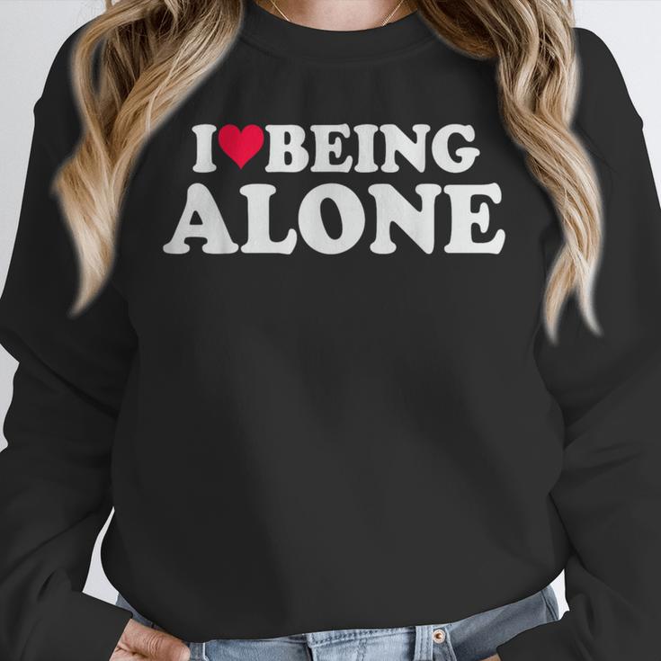 I Love Being Alone Introvert & Anxious Girl Red Heart Unisex Sweatshirt I Love Being Alone Introvert & Anxious Girl Red Heart Unisex Sweatshirt