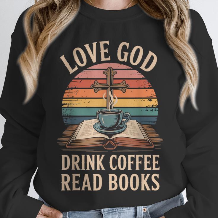 Love God Drink Coffee Read Books Unisex Sweatshirt