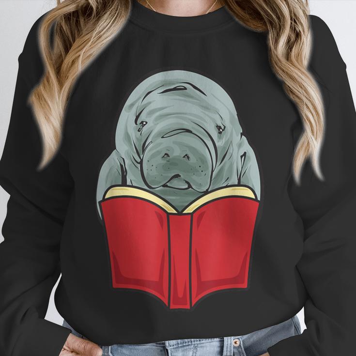 Manatee Reading Books Sea Animal Manatee Unisex Sweatshirt