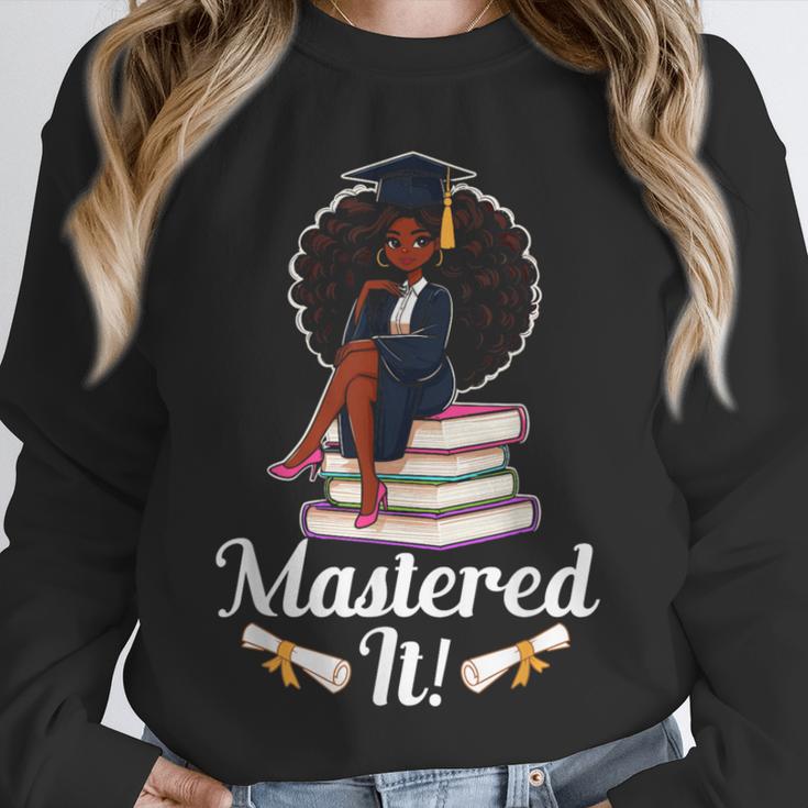 Mastered It Black Girl Masters Degree Graduation Black Queen Unisex Sweatshirt