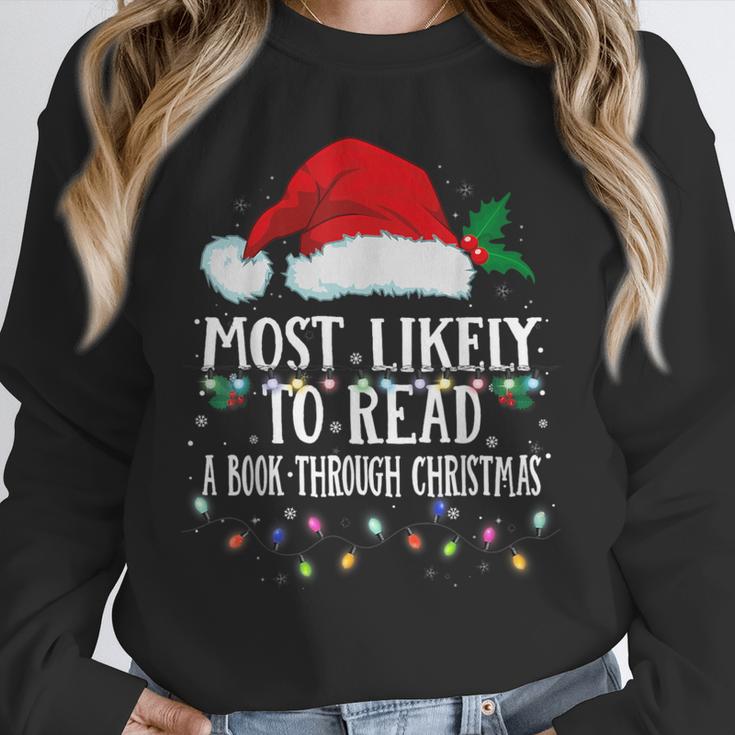 Matching Christmas PJS Most Likely To Read A Book Unisex Sweatshirt
