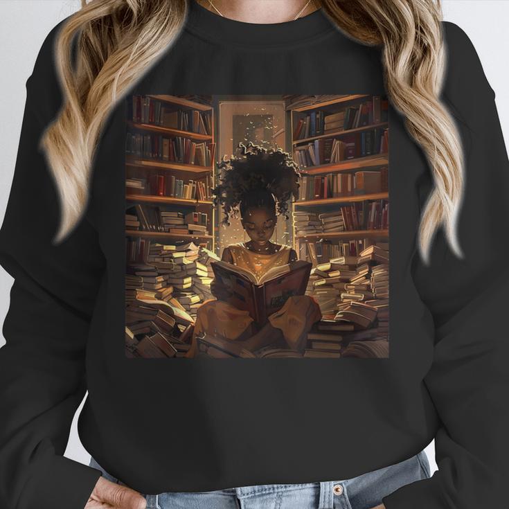 Melanin Afro Women Educated Reading Book History Unisex Sweatshirt