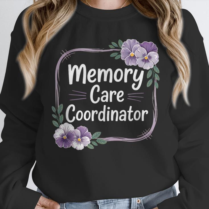 Memory Care Coordinator Purple Floral Pansies Unisex Sweatshirt