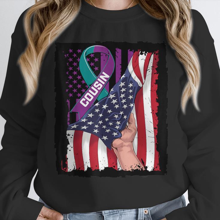 In Memory Of My Cousin Suicide Awareness American Flag Women Kids Men Unisex Sweatshirt