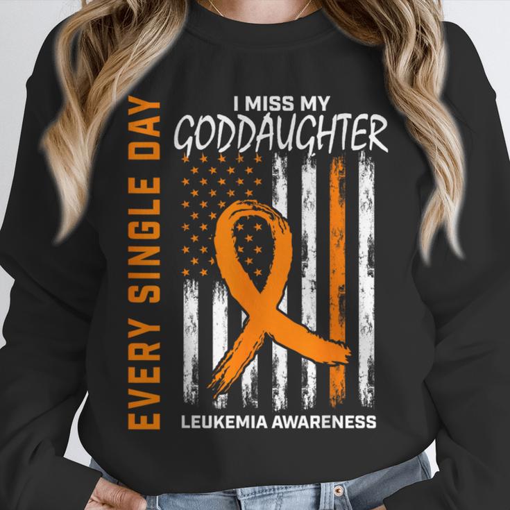 In Memory Of Goddaughter Leukemia Awareness USA Flag Shirts Women Kids Men Unisex Sweatshirt