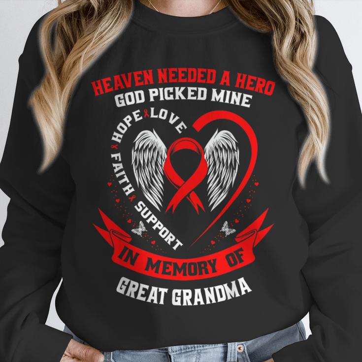 In Memory Great Grandma Heart Disease Awareness Month Unisex Sweatshirt