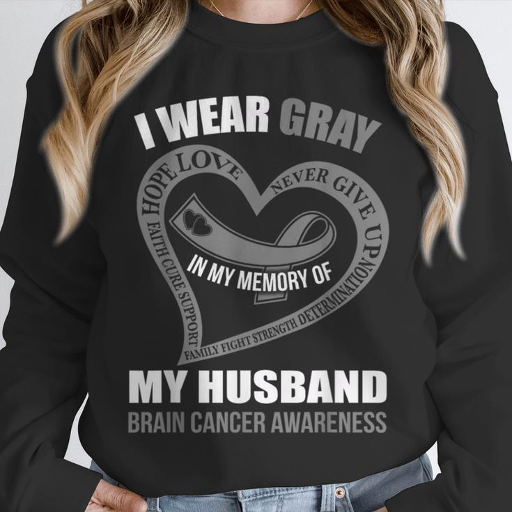 In My Memory Of My Husband BRAIN CANCER AWARENESS Unisex Sweatshirt