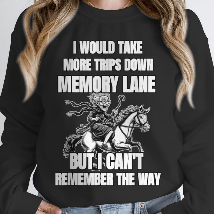 Memory Lane Trips Can't Remember Way Forgetful Grandma Horse Unisex Sweatshirt