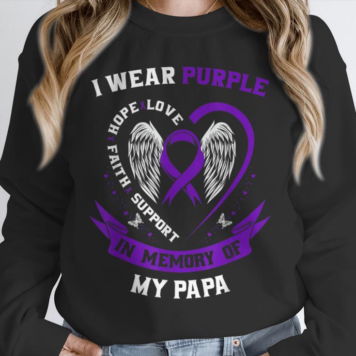 In Memory Of Papa Pancreatic Cancer Awareness Family Unisex Sweatshirt