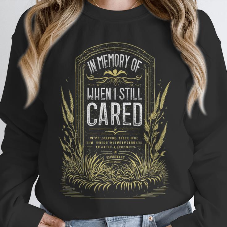 In Memory Of When I Still Cared Halloween Gravestone Unisex Sweatshirt In Memory Of When I Still Cared Halloween Gravestone Unisex Sweatshirt
