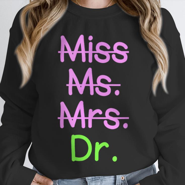 MIss Ms Mrs Dr Graduation Phd Pink And Green Class 2021 Unisex Sweatshirt