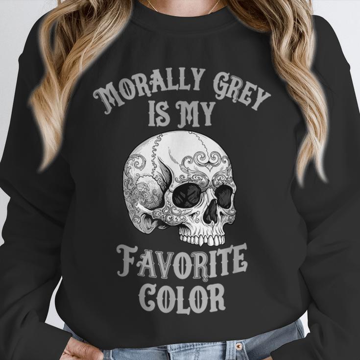 Morally Grey Is My Favorite Color Bookish Skull Unisex Sweatshirt Morally Grey Is My Favorite Color Bookish Skull Unisex Sweatshirt