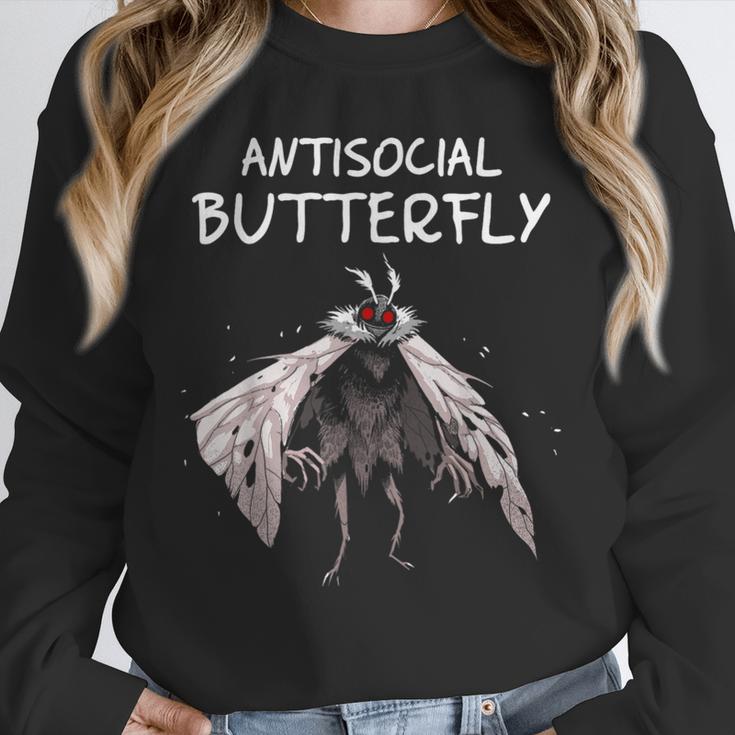 Mothman Shirt Antisocial Butterfly Introvert Cryptid Unisex Sweatshirt