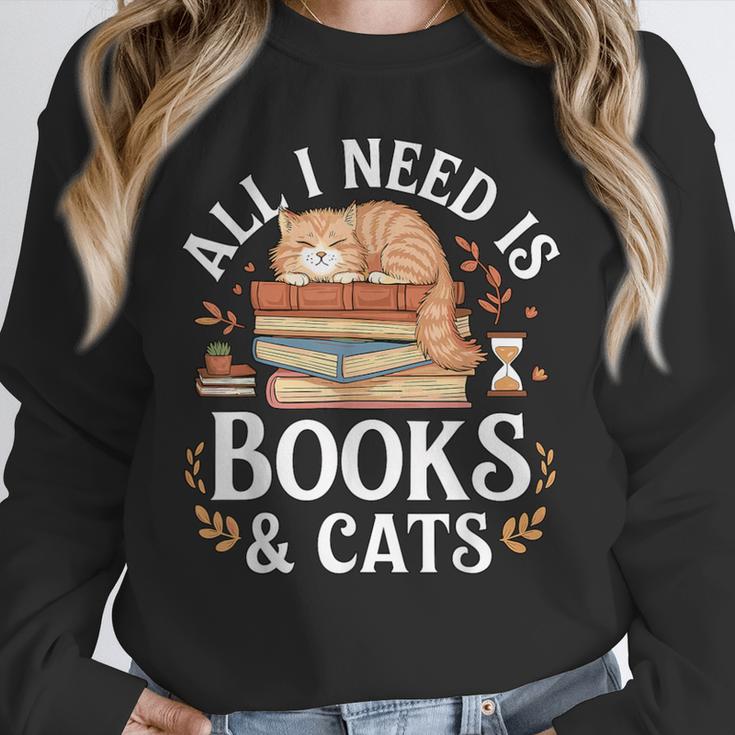 All I Need Is Books And Cats Reading Unisex Sweatshirt