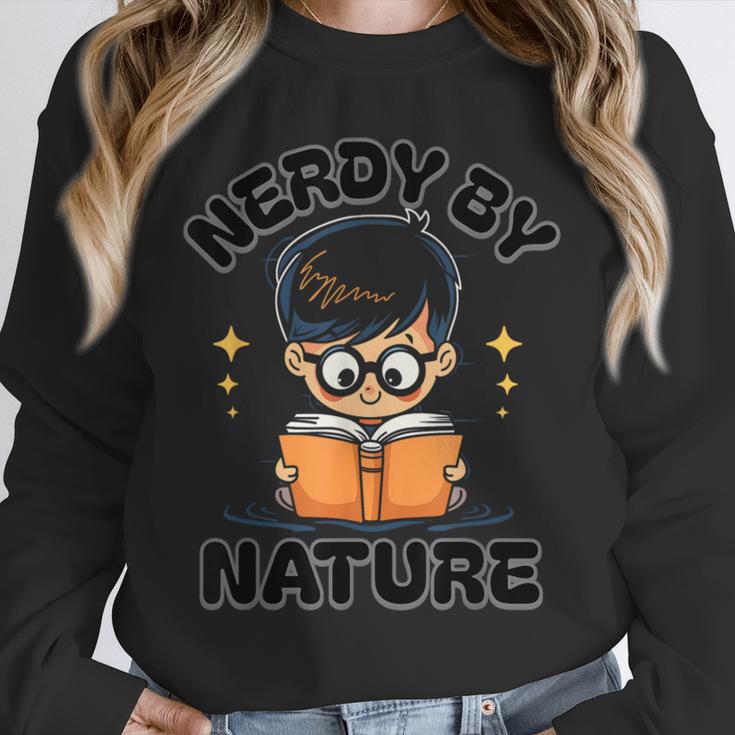 Nerdy By Nature Chibi Cute Book Lover Unisex Sweatshirt