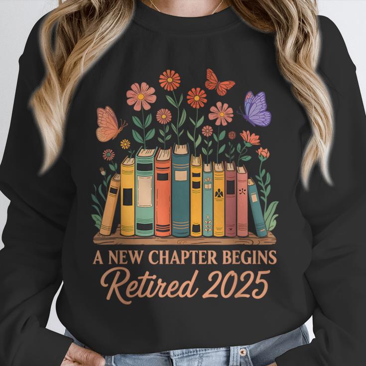 A New Chapter Begins Retired 2025 Books Flowers Unisex Sweatshirt