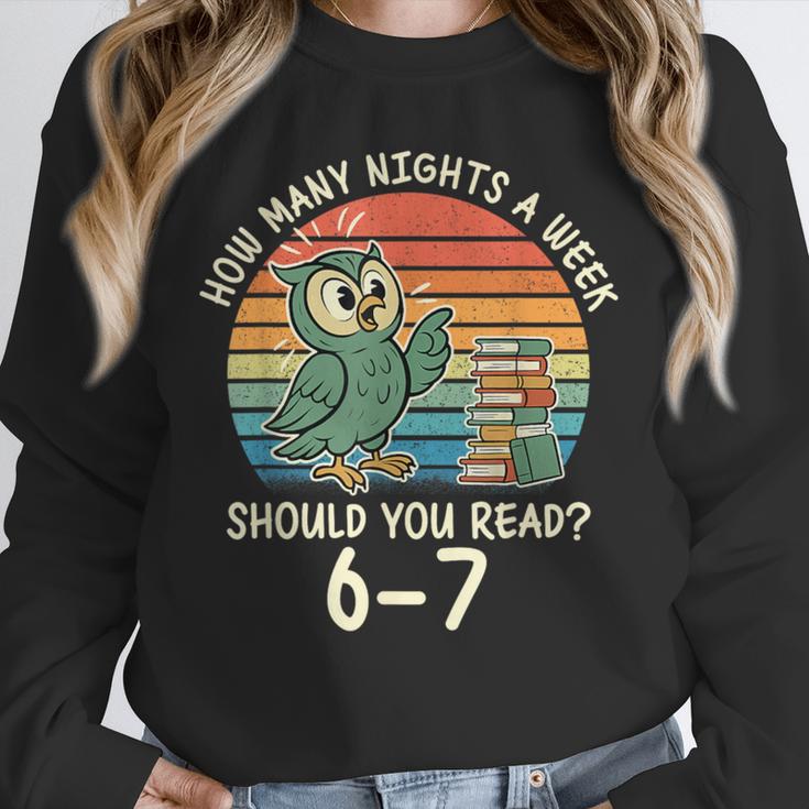 How Many Nights a Week Should You Read 67 Book Reading Meme Unisex Sweatshirt