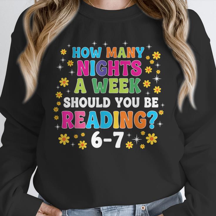 How Many Nights A Week Should You Be Reading 6-7 Book Lovers Unisex Sweatshirt