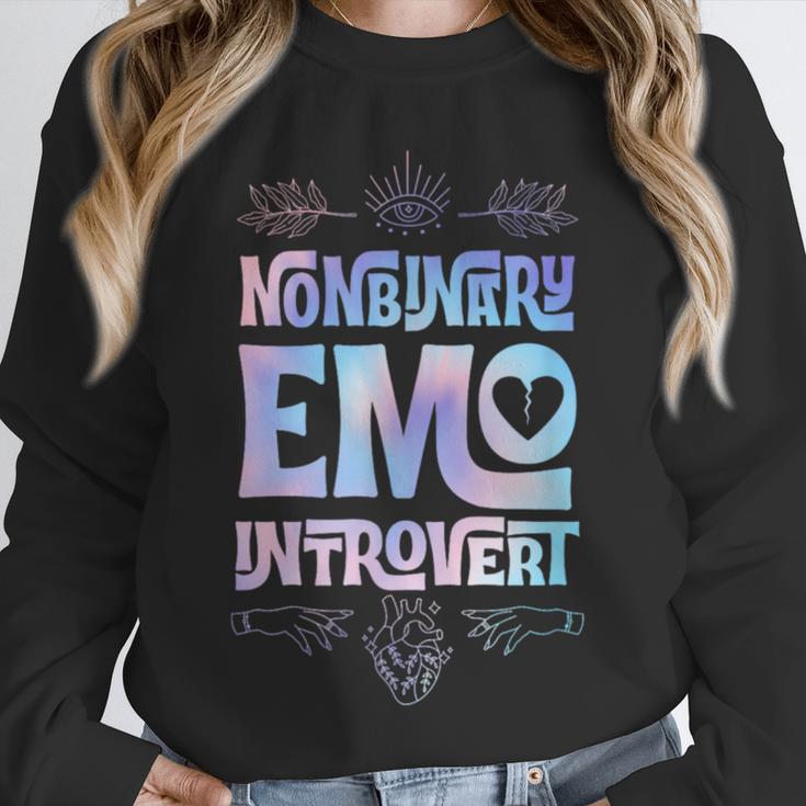 Nonbinary Emo Introvert Pride Trendy Mystic Teen Goth Style Unisex Sweatshirt Nonbinary Emo Introvert Pride Trendy Mystic Teen Goth Style Unisex Sweatshirt