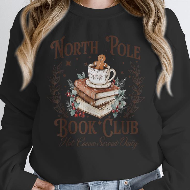 North Pole Book Club Hot Cocoa Served Daily Librarian Xmas Unisex Sweatshirt