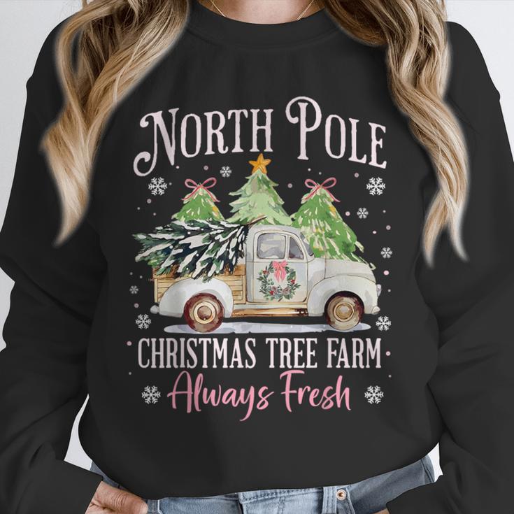 North Pole Tree Farm Merry Christmas Holiday Scene Nostalgia Unisex Sweatshirt North Pole Tree Farm Merry Christmas Holiday Scene Nostalgia Unisex Sweatshirt