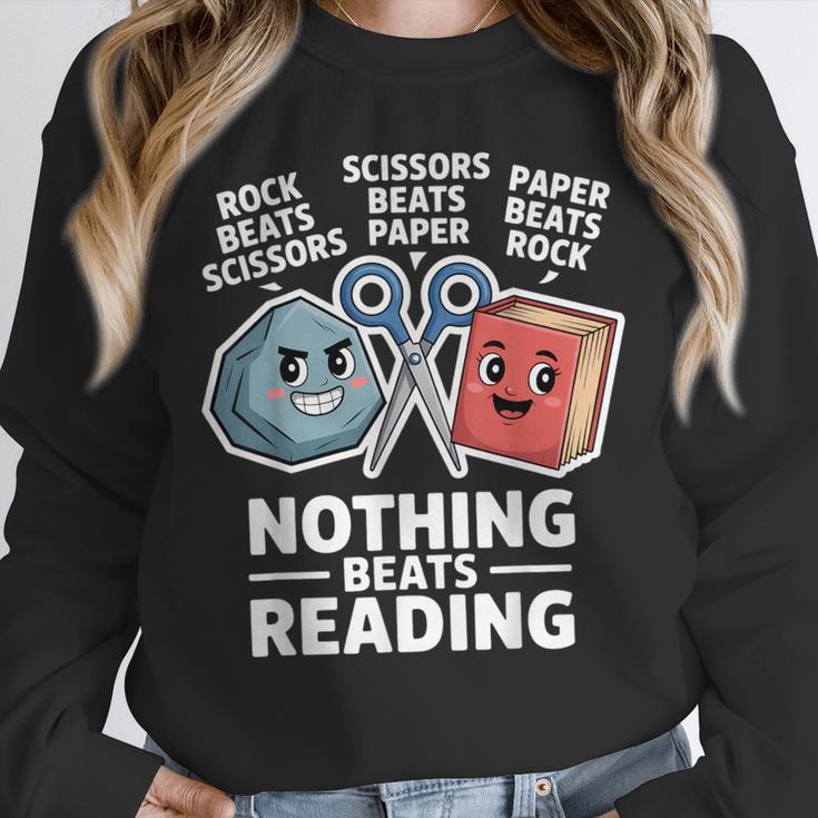 Nothing Beats Reading Rock Paper Scissors Book Lover Unisex Sweatshirt Nothing Beats Reading Rock Paper Scissors Book Lover Unisex Sweatshirt