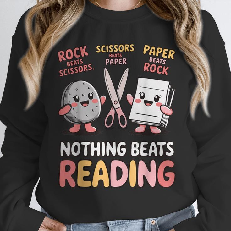 Nothing Goes Beyond Reading Rock Paper Scissors Book Unisex Sweatshirt